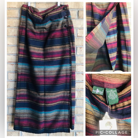 Hunt Club Multicolor Striped Blanket Maxi Skirt - Picture 1 of 6
